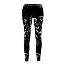 Black and White Flower Women's Cut & Sew Casual Leggings (AOP)