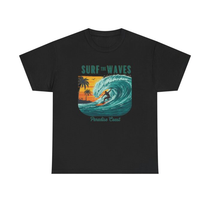 Surf the waves Unisex Heavy Cotton Tee - Image 5