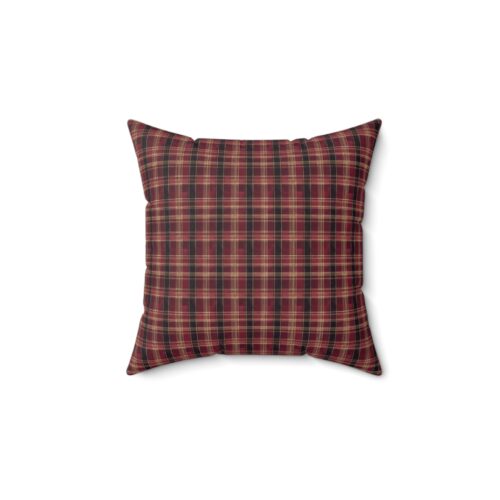 Red hues plaid Spun Polyester Square Pillow