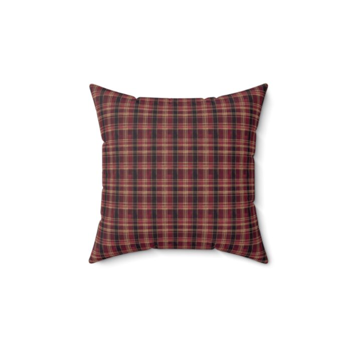 Red hues plaid Spun Polyester Square Pillow