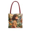 Girl and Flower Shop Tote Bag (AOP)