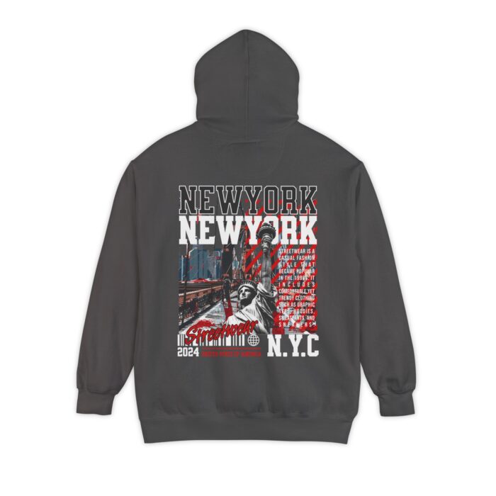 New York Streetwear Unisex Garment-Dyed Hoodie - Image 6