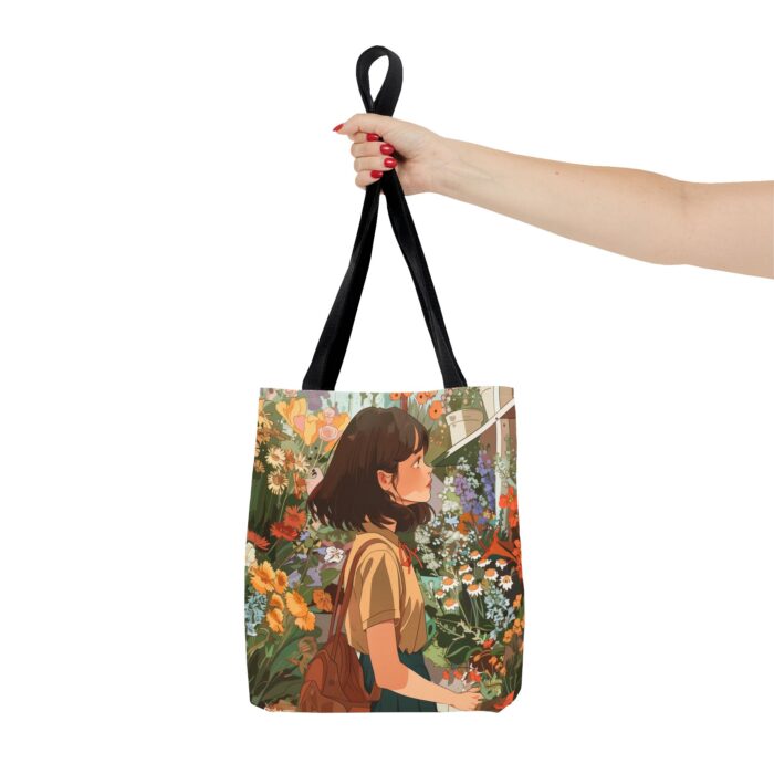 Girl and Flower Shop Tote Bag (AOP) - Image 4