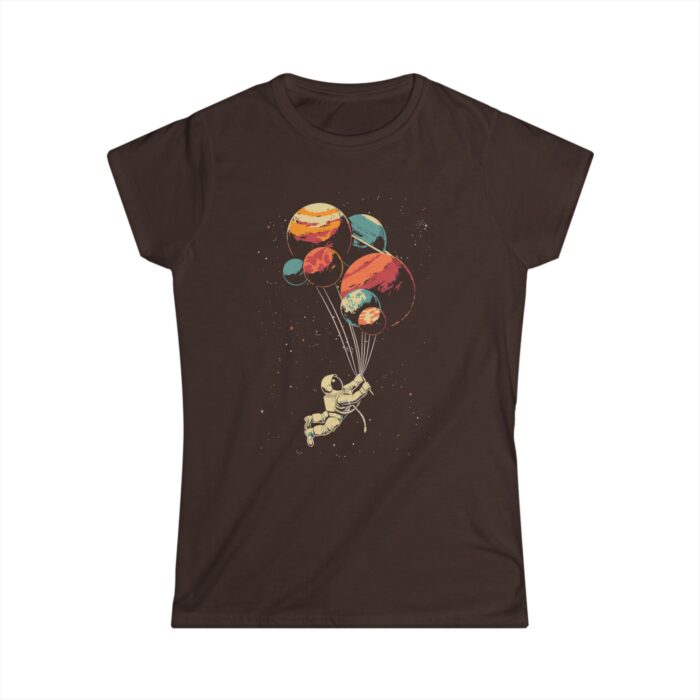 Astronaut and balloon Women's Softstyle Tee - Image 4