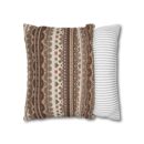 Warm Nordic Knit  Faux Suede Square Pillowcase