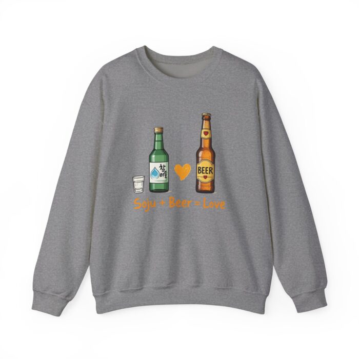 Soju + Beer = Love Unisex Heavy Blend™ Crewneck Sweatshirt - Image 29