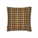 Yellow hue plaid Faux Suede Square Pillowcase