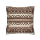 Warm Nordic Knit  Faux Suede Square Pillowcase