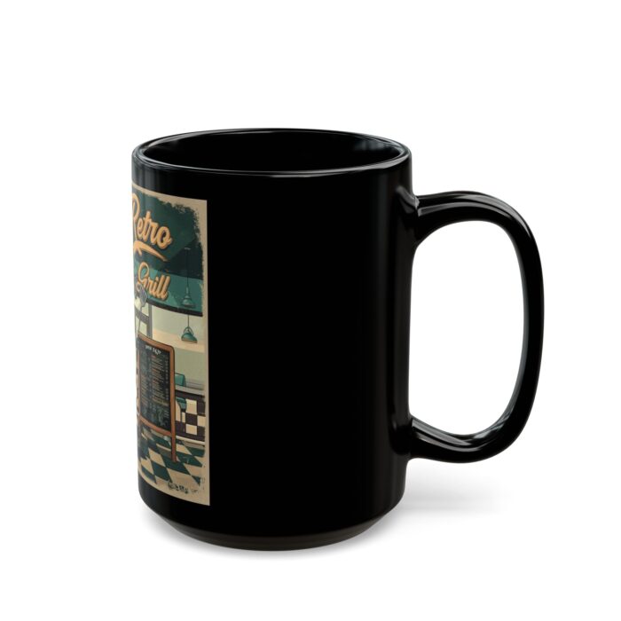 Dino’s Retro Grill Black Mug (11oz, 15oz) - Image 6