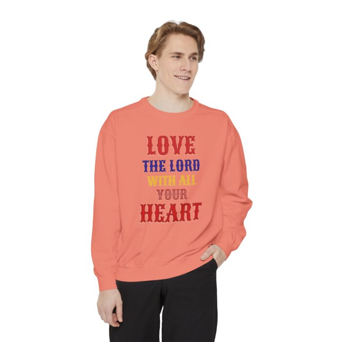 Love your God Unisex Garment-Dyed Sweatshirt - Image 7