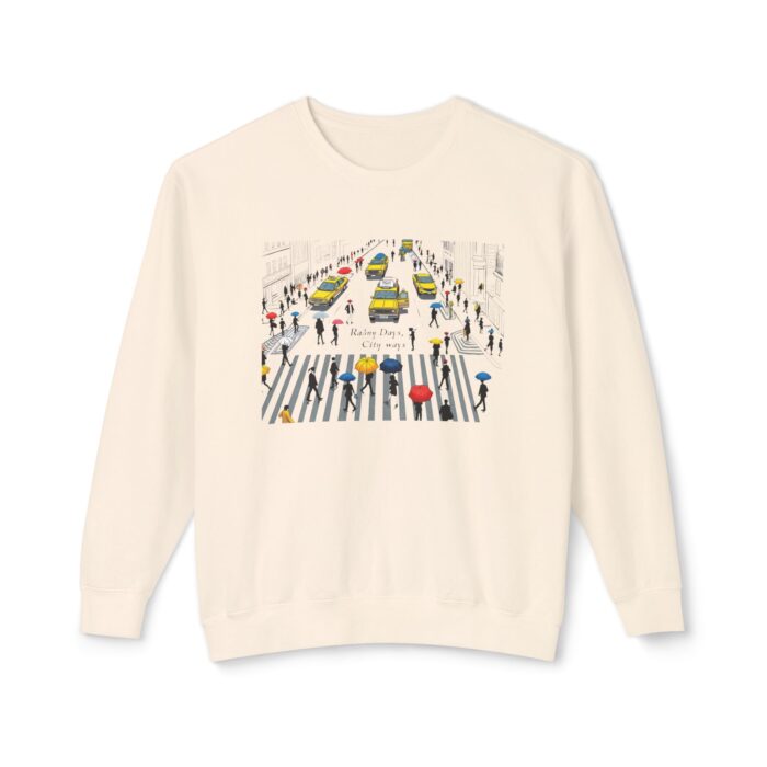 Rainy days City ways Unisex Lightweight Crewneck Sweatshirt - Image 5