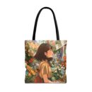 Girl and Flower Shop Tote Bag (AOP)