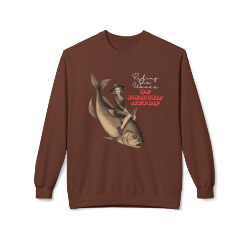 "Riding the Waves of Imagination" Unisex Midweight Softstyle Fleece Crewneck Sweatshirt