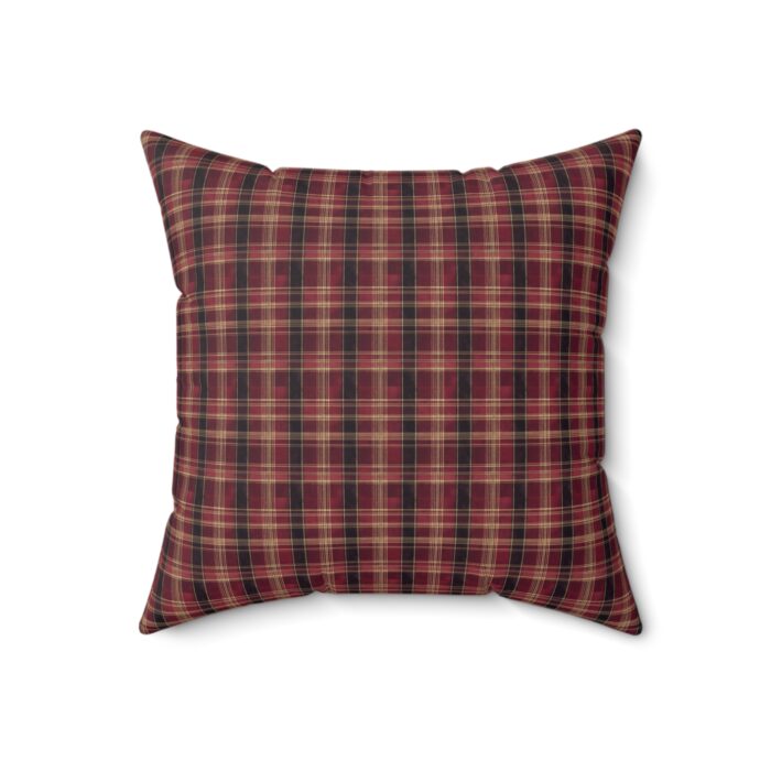 Red hues plaid Spun Polyester Square Pillow - Image 8