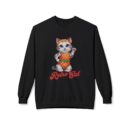 Retro Cat Unisex Midweight Softstyle Fleece Crewneck Sweatshirt