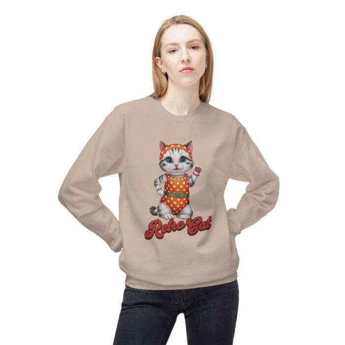 Retro Cat Unisex Midweight Softstyle Fleece Crewneck Sweatshirt - Image 15