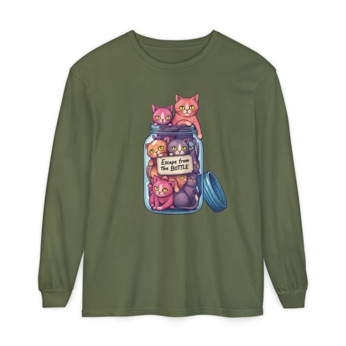 Escape from the bottle Unisex Garment-dyed Long Sleeve T-Shirt - Image 41
