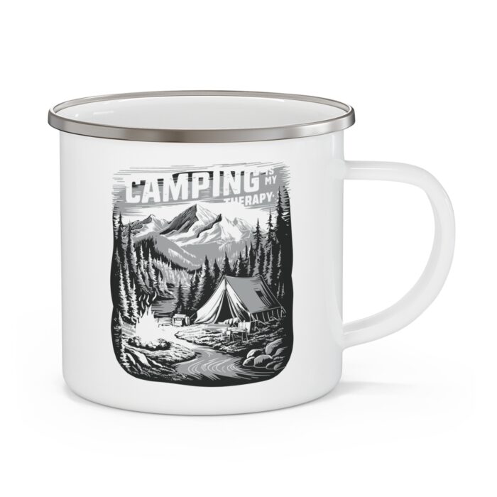 Camping is my therapy Enamel Camping Mug - Image 3