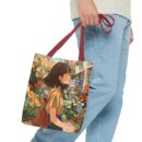 Girl and Flower Shop Tote Bag (AOP)