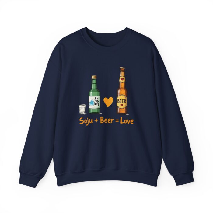 Soju + Beer = Love Unisex Heavy Blend™ Crewneck Sweatshirt - Image 49