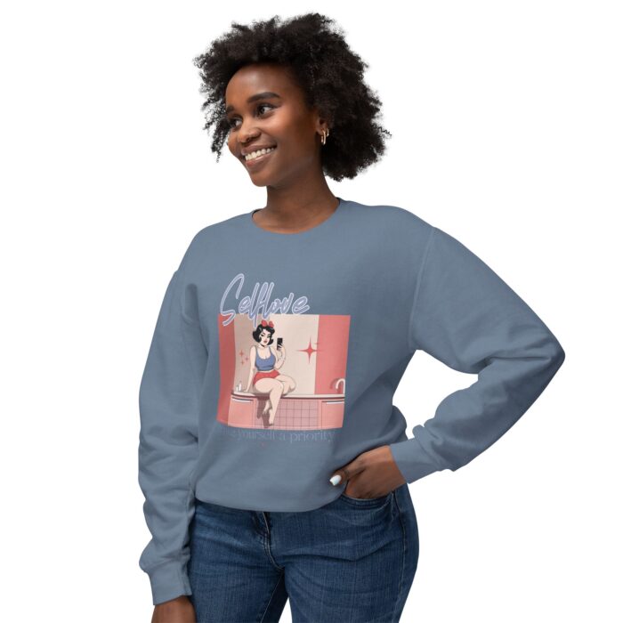 Make yourself a priority Unisex Lightweight Crewneck Sweatshirt - Image 11