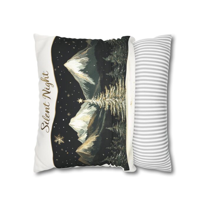 Silent night Faux Suede Square Pillowcase - Image 6