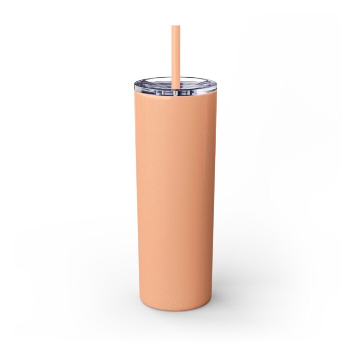 Paris Glitter Skinny Tumbler with Straw, 20oz - Image 3