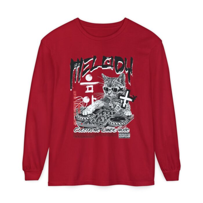 DJ Cat Unisex Garment-dyed Long Sleeve T-Shirt - Image 41