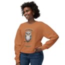 Quirky Owl's Message Unisex Lightweight Crewneck Sweatshirt