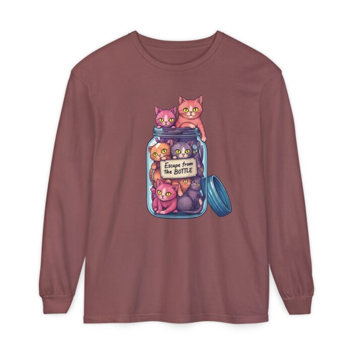 Escape from the bottle Unisex Garment-dyed Long Sleeve T-Shirt - Image 13