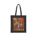 Autumn Gathering at Bear's Door Cotton Canvas Tote Bag