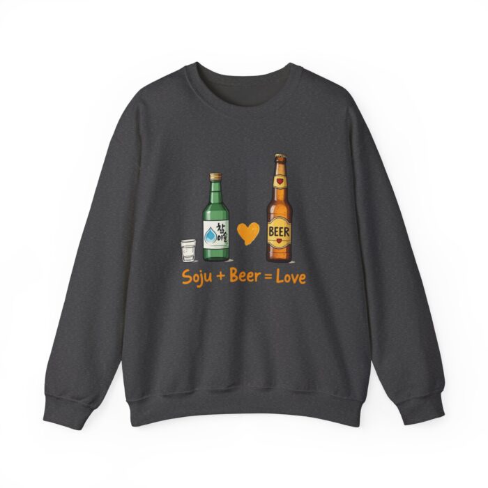 Soju + Beer = Love Unisex Heavy Blend™ Crewneck Sweatshirt - Image 37