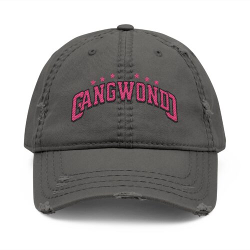 Korea Gangwondo Distressed Dad Hat with Embroidery