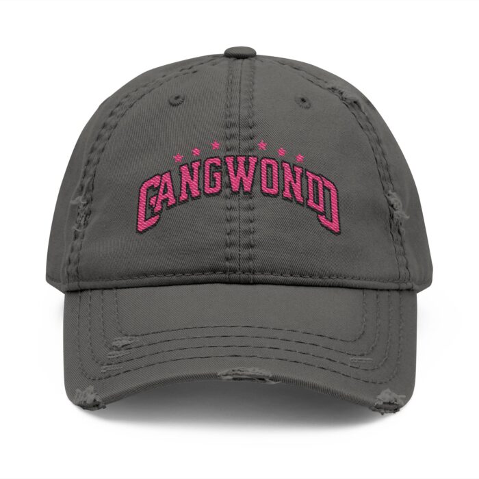 Korea Gangwondo Distressed Dad Hat with Embroidery