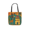 The giraffe that lives in my house Canvas Tote Bag, 5-Color Straps