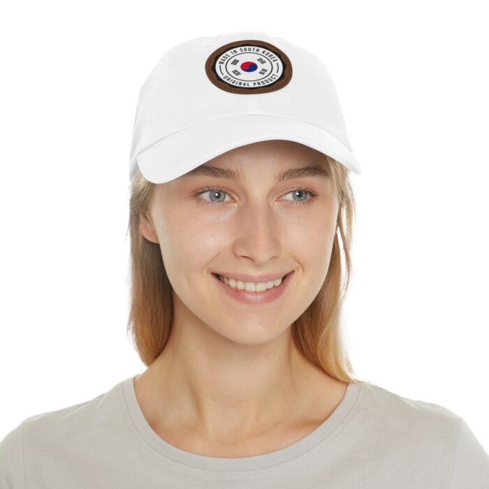 Made in South Korea Hat with Leather Patch (Round) - Image 8