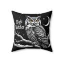 Night watcher Spun Polyester Square Pillow