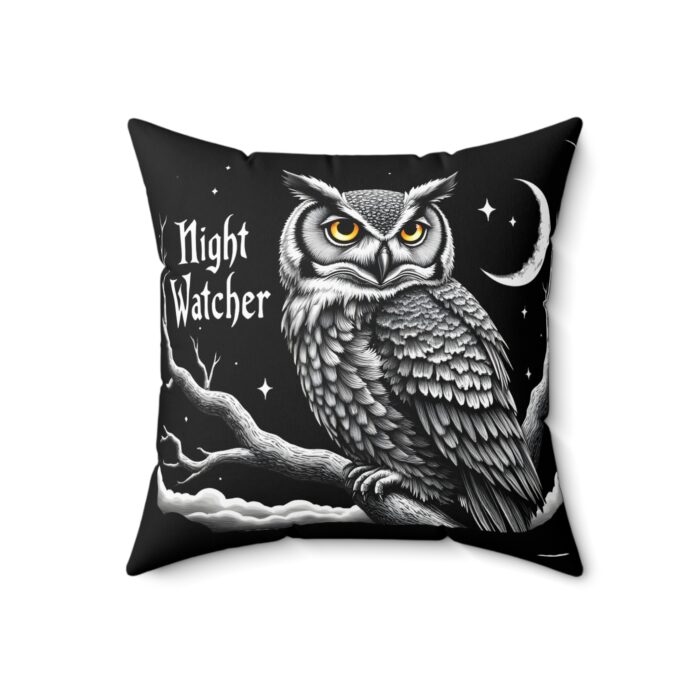 Night watcher Spun Polyester Square Pillow - Image 7