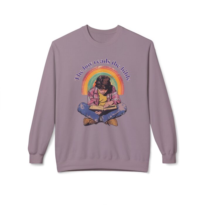 The boy reads the bible Unisex Midweight Softstyle Fleece Crewneck Sweatshirt - Image 37