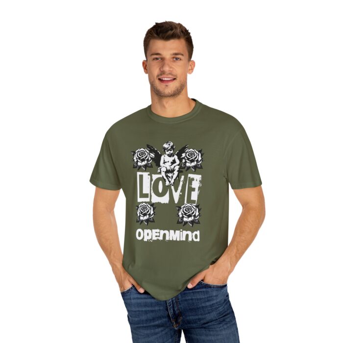 Unisex Garment-Dyed T-Shirt - Love Openmind Vintage Graphic Tee - Image 4
