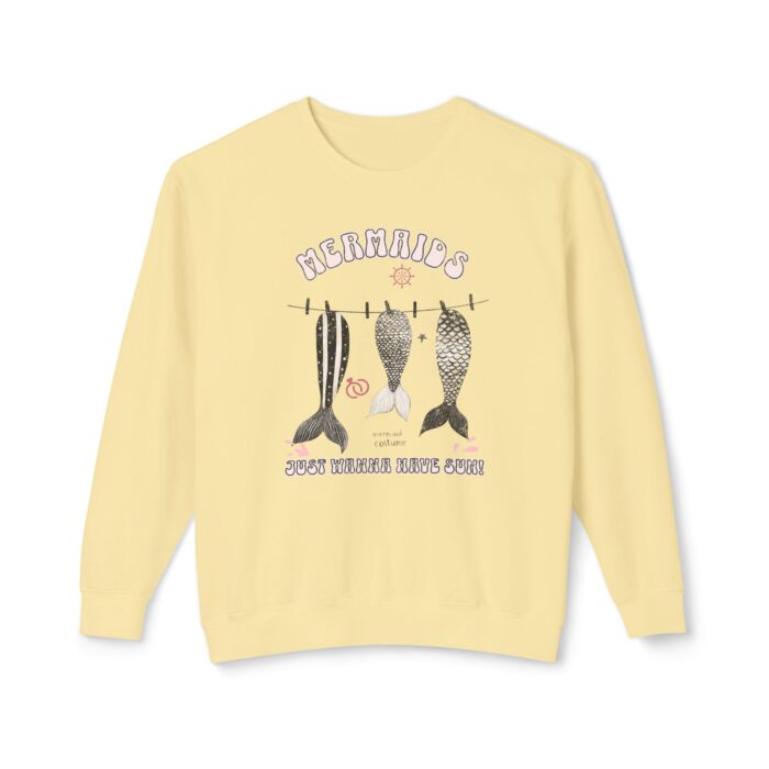 Mermaids just want to have a sun! Unisex Lightweight Crewneck Sweatshirt - Image 13