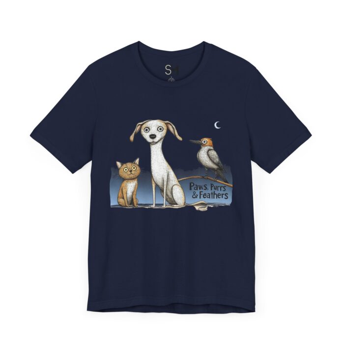 Paws purrs and feathers Unisex Jersey Short Sleeve Tee - Image 19