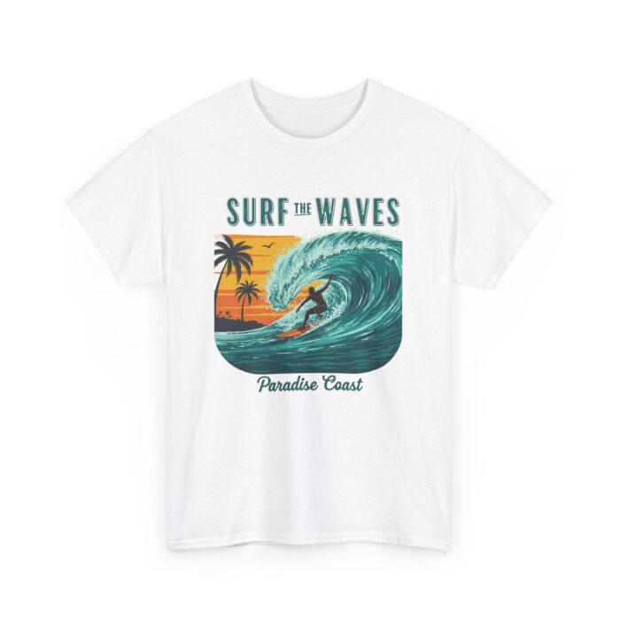 Surf the waves Unisex Heavy Cotton Tee - Image 3