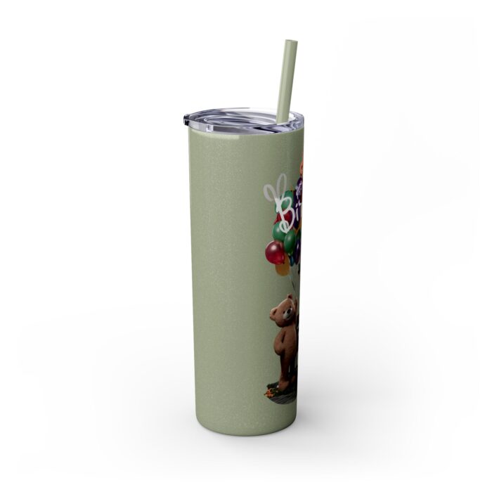 Happy Birthday Skinny Tumbler with Straw, 20oz - Image 2