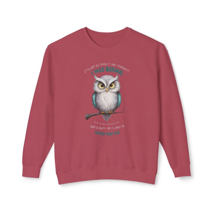 Quirky Owl's Message Unisex Lightweight Crewneck Sweatshirt - Image 25