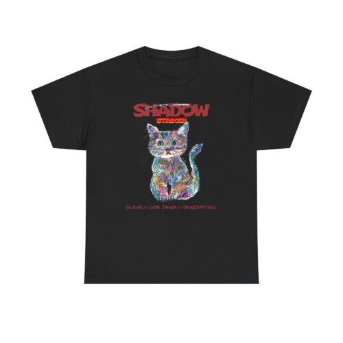 "meta_description": "Discover the Shadow Cat Tee: a comfy, stylish unisex top for cat lovers.",