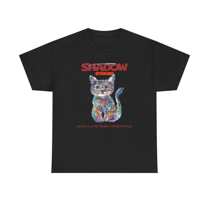 "meta_description": "Discover the Shadow Cat Tee: a comfy, stylish unisex top for cat lovers.",