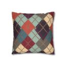 Vintage Harvest Argyle Faux Suede Square Pillowcase