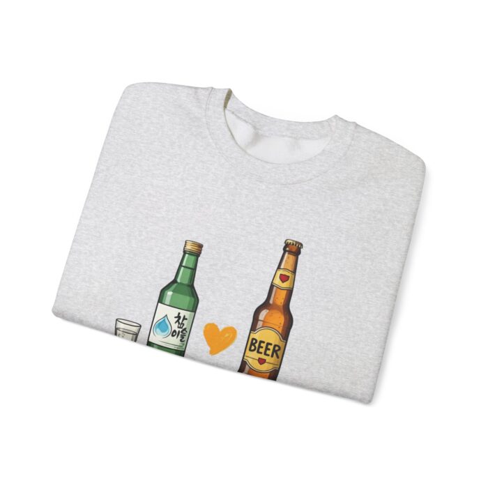 Soju + Beer = Love Unisex Heavy Blend™ Crewneck Sweatshirt - Image 3