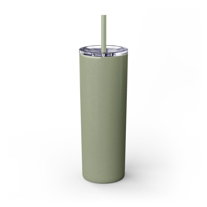 Paris Glitter Skinny Tumbler with Straw, 20oz - Image 7